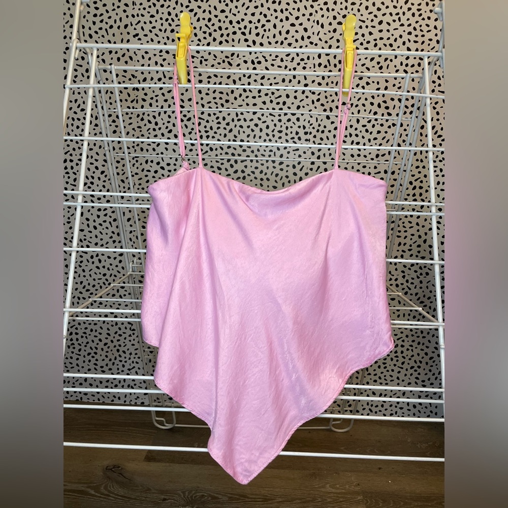 Zara Handkerchief Scarf Pink Party Crop Top
